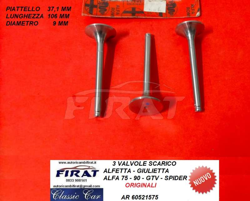 VALVOLE SCARICO GIULIA 1600 - GIULIETTA - ALFETTA (60521575)